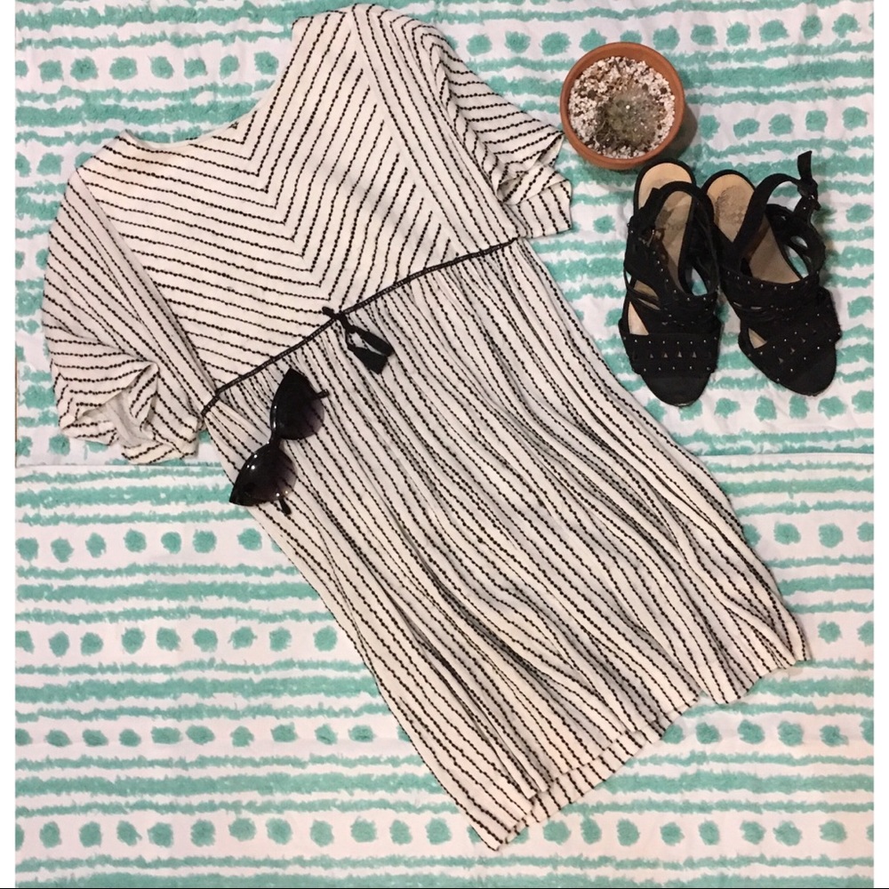 Zara Kids embroidered cream black tassel dress